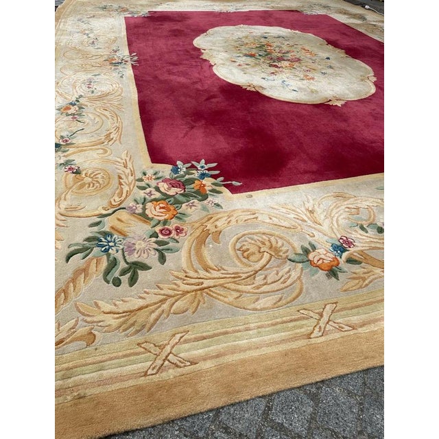 Large Savonnerie Hand Tufted Rug, 1950s For Sale - Image 9 of 18