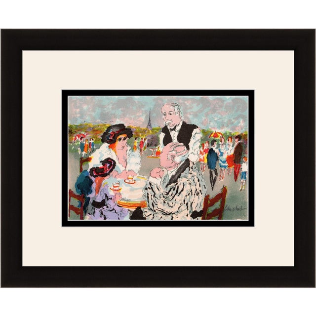 Urbain Tea Aux Tuileries Lithograph Signed Framed Coa For Sale