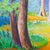 Two at the Park - Tomoko Parry, C. 1990s For Sale - Image 4 of 10