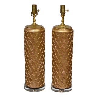 19th Century French Giltwood Fragments Made into Table Lamps - a Pair For Sale