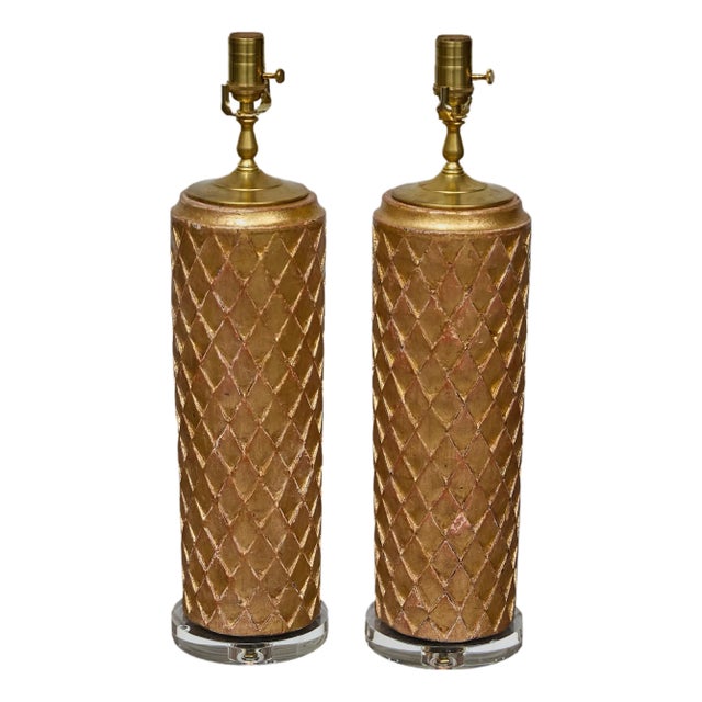 19th Century French Giltwood Fragments Made into Table Lamps - a Pair For Sale