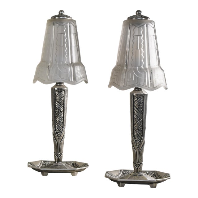 French Art Deco Lamp by P. Maynadier 1930s France - A Pair For Sale