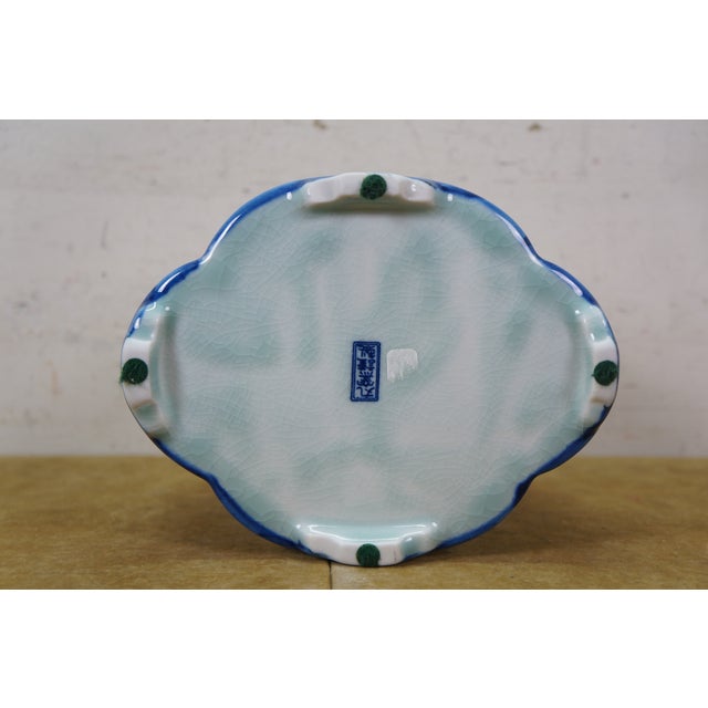 Chinese Chinoiserie Blue & White Pagoda Mountain Landscape Tea Caddy 11" For Sale - Image 16 of 16