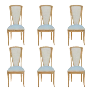 French Art Nouveau Boucle' Dining Chairs After Louis Majorelle