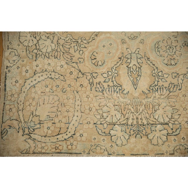 Ivory Vintage Distressed Kerman Carpet 8'11" X 11'6" For Sale - Image 8 of 11