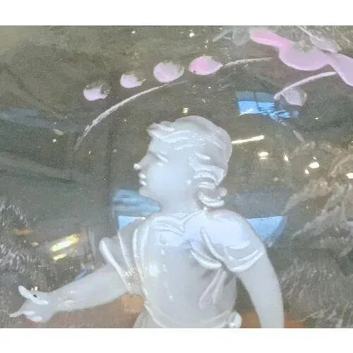 19th Century Antique M. Gregory Enamel Painted Glass Vase For Sale - Image 5 of 6