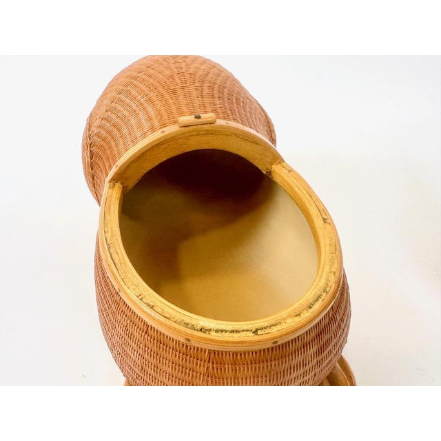 Shanghai Zhejiang Handicrafts Collection Wicker Rabbit Box, 1950s For Sale - Image 8 of 14