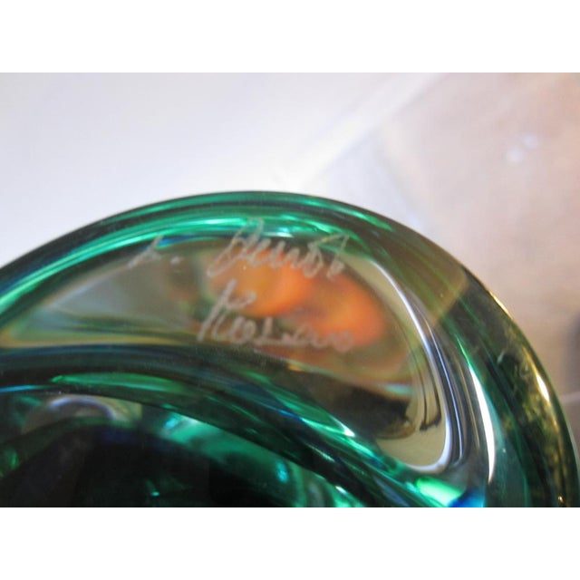 Sommerso Murano Glass Vase in Blue and Green, 1990s For Sale - Image 6 of 8