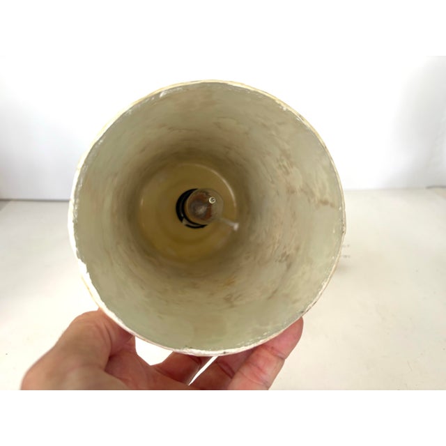 1990s Handcrafted 11-Inch Capiz Shell Cylinder Table Lamp For Sale - Image 9 of 9