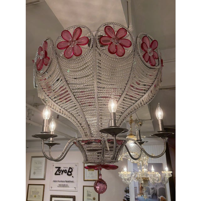 Hollywood Regency Dorothy Balloon Crystal Chandelier For Sale - Image 3 of 5