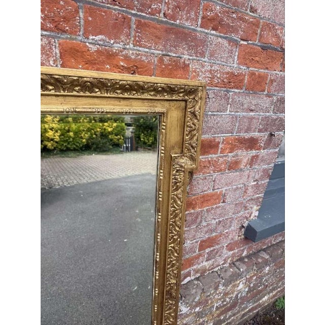 Antique English Gilt Ornate Framed Overmantle Mirror For Sale - Image 5 of 10