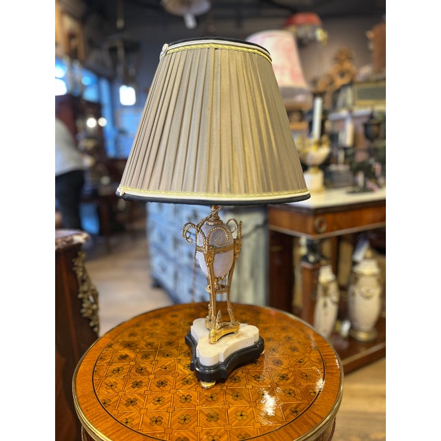 Pair 18th Century White Carrara Marble Cassolettes Lamps With Bronze Rams For Sale - Image 4 of 7