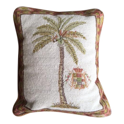 Cottage Small Palm Tree Tropical Needlepoint Pillow Chairish