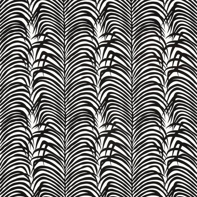 Sample - Schumacher Zebra Palm Indoor/Outdoor Fabric in Black For Sale