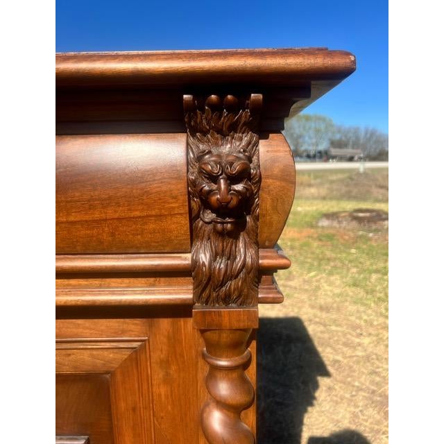 French Provincial 19th Century French Renaissance Solid Walnut Sideboard / Buffet For Sale - Image 3 of 18