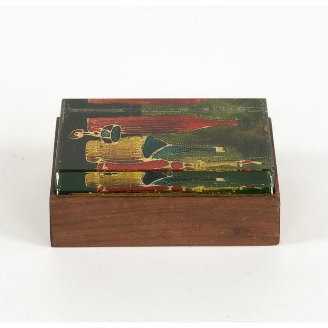 Mid-Century Box in Wood and Art Glass attributed to Erwin Burger for Fontana Arte, Italy, 1950s For Sale - Image 6 of 18