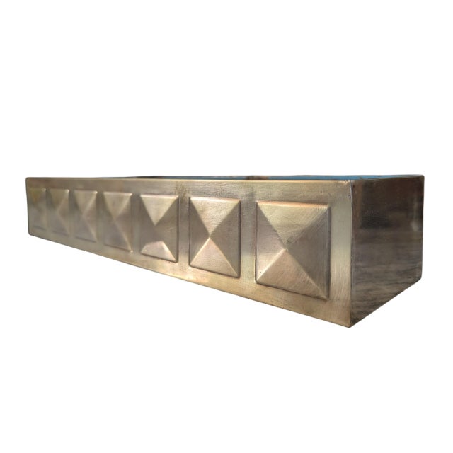 Mid Century Modern Brass Studded Tabletop Planter Box For Sale - Image 11 of 18