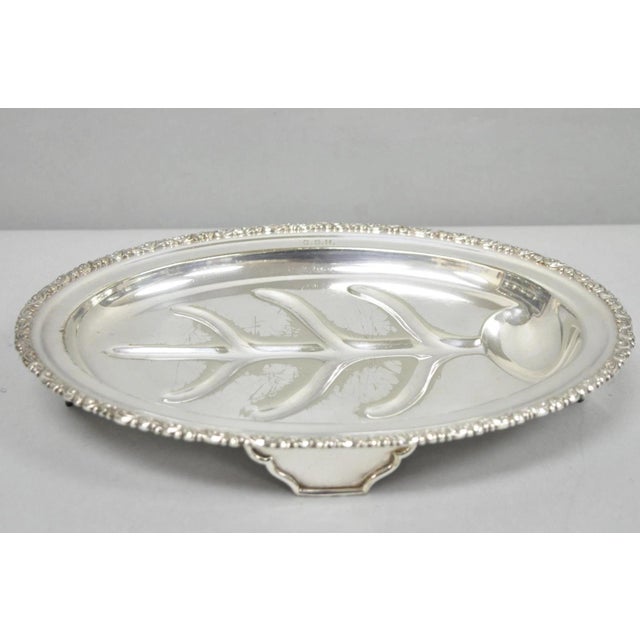 Antique Rogers Bros English Regency Silver Plated Small 12" Meat Cutlery Tray For Sale - Image 14 of 14
