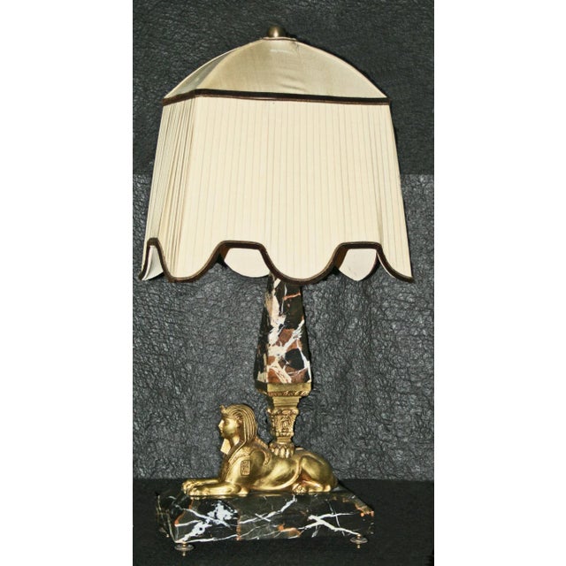 Art Deco Lamp - Original Shade and Original Marble Base For Sale - Image 9 of 9