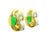 1970s 18k Gold Jade and Diamond Statement Clip-on Earrings, Pair For Sale - Image 4 of 10