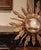 French Mid-Century French Carved Giltwood Painted Wall Sunburst Mirror For Sale - Image 3 of 8