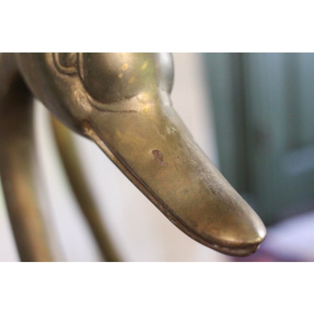 Gold Large Brass Swan Dining Table With a Glass Top From the 1970s For Sale - Image 8 of 18