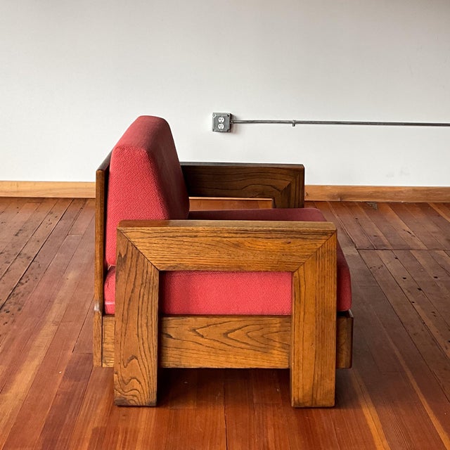 Mid-Century Modern Brutalist Howard Oak Lounge Chair 1950s Usa For Sale - Image 3 of 10