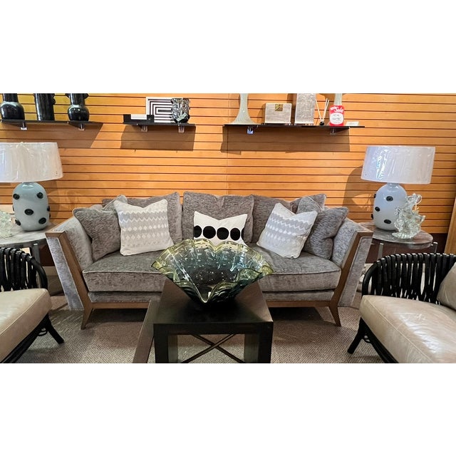 Swaim Furniture Asheville Sofa; Natural Finish; 5831-19 Fabric; Tuxedo Rapper Pillows 90"W x 36"D x 37"H This piece is a...