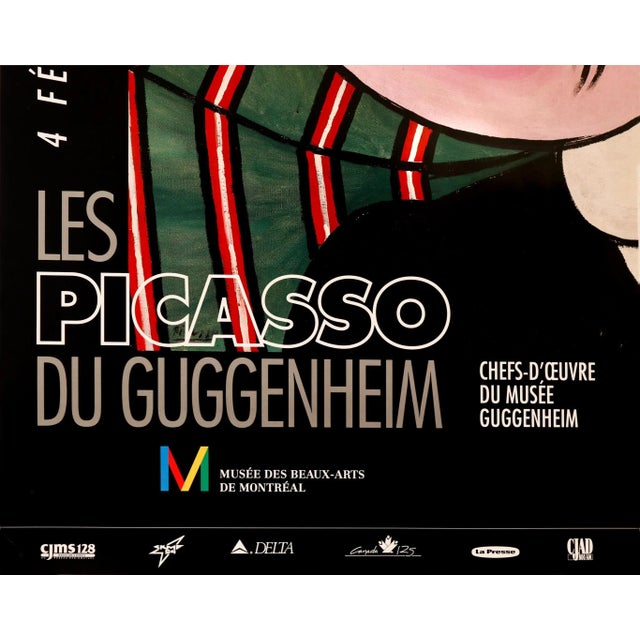 Pablo Picasso 1992 Canadian Exhibition Poster. Les Picasso Du Guggenheim (At the Montreal Museum of Fine Arts) For Sale - Image 4 of 4
