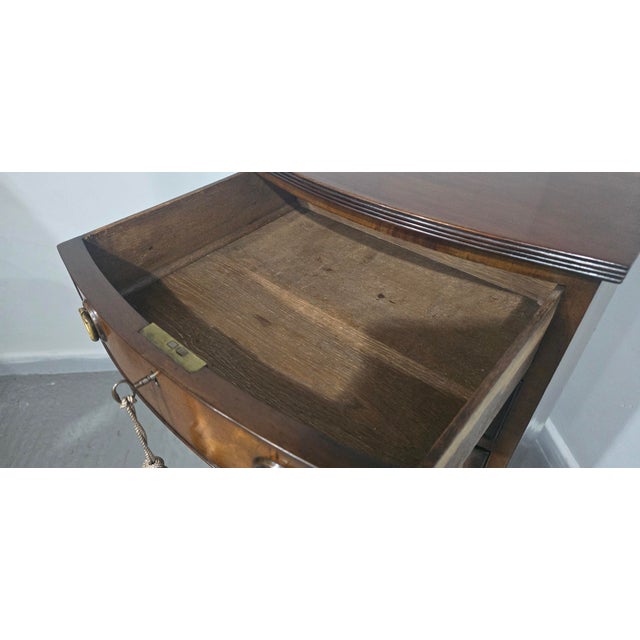 Tall Regency Mahogany Bow Front Chest of Drawers, 1910s For Sale - Image 10 of 15