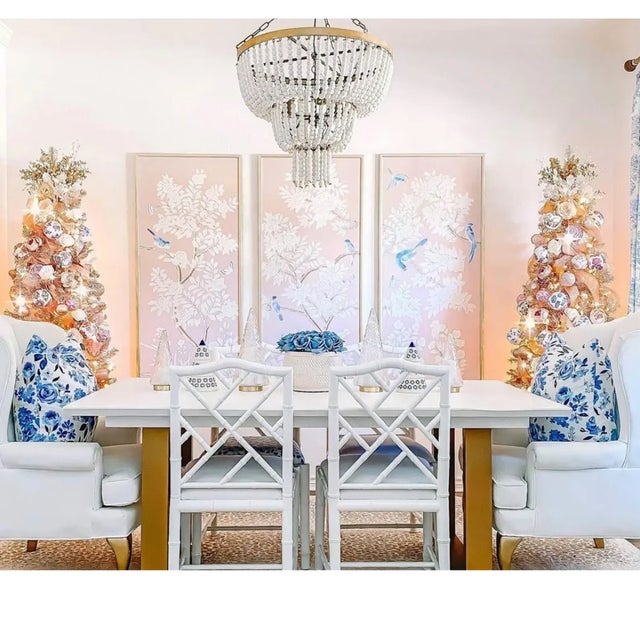 Not Yet Made - Made To Order Chinoiserie Mural Hand Painted Unframed Panel Wallpaper - 3 Panels For Sale - Image 5 of 5