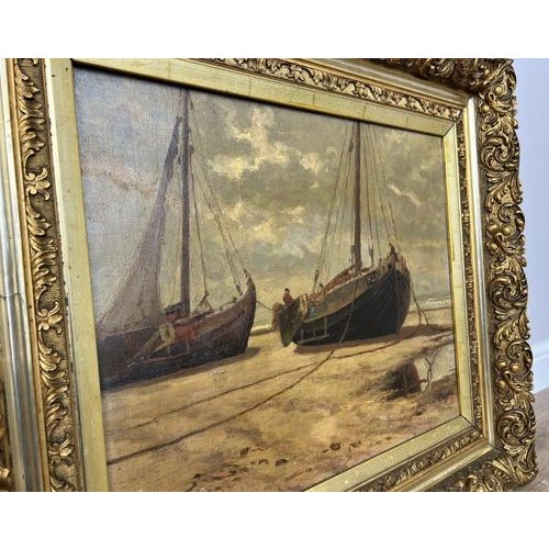 Coastal Boats Scene, Oil, Framed For Sale - Image 14 of 17