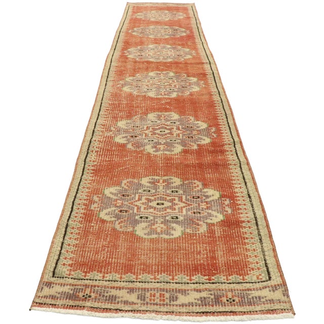 Rustic Mid 20th Century Vintage Turkish Sivas Runner - 02'01 x 11'00 For Sale - Image 3 of 11