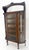 Carved Oak Mirrored Gallery Top Curved Glass Display Curio Showcase Cabinet For Sale - Image 11 of 12