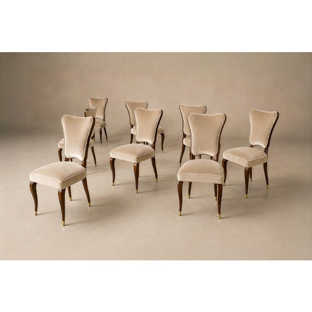 Brazilian Modern Set of Eight Dining Chairs by Pisciotta E Filhos in Rosewood & Mohair, Brazil, 1950s For Sale - Image 9 of 18