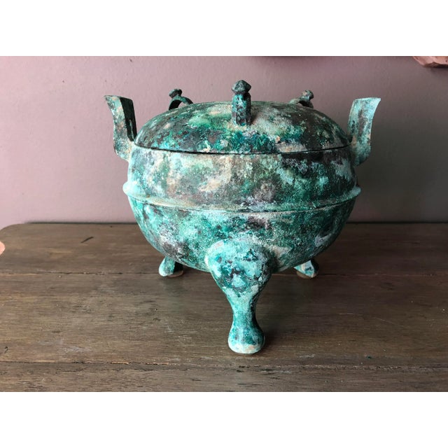 15th Century Figurative Han Dynasty Bronze Pot For Sale - Image 10 of 10