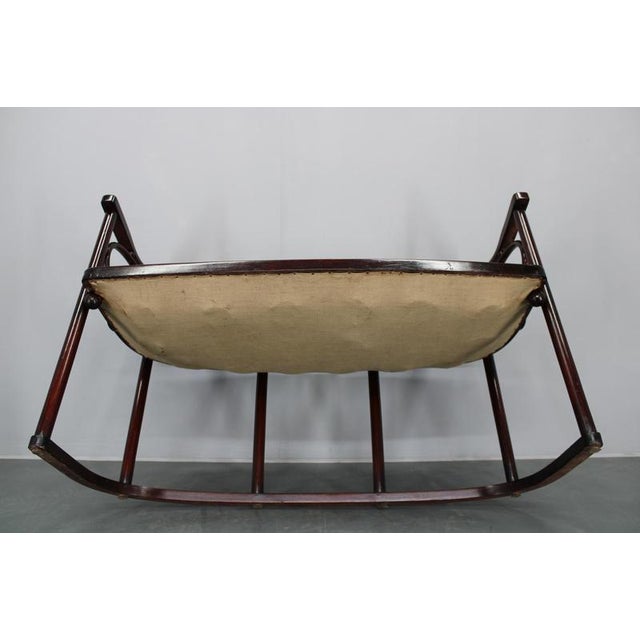 Art Nouveau Fledermaus Sofa and Armchair attributed to Josef Hoffmann for Fischel, 1890s, Set of 2 For Sale - Image 11 of 18