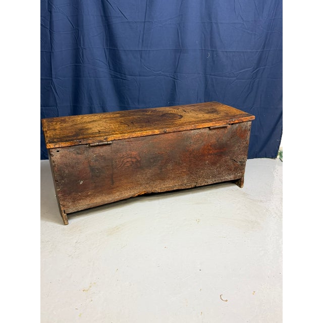 Antique English Carved Oak Trunk, 1650 For Sale - Image 11 of 18