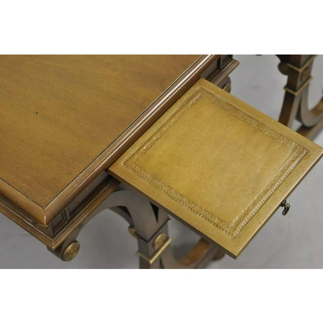 Mid 20th Century Vintage J. Zonon Regency Style X-Frame Mahogany Side Lamp Tables - a Pair For Sale - Image 4 of 12