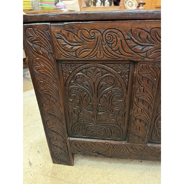 Coffee Late 1700’s Oak English Dowry Chest For Sale - Image 8 of 12