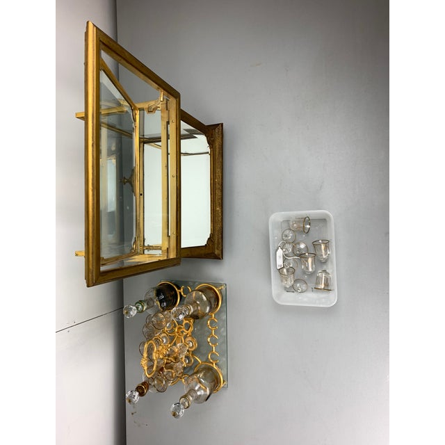 1960s Vintage Brass and Glass Liqueur Box Set For Sale - Image 12 of 12