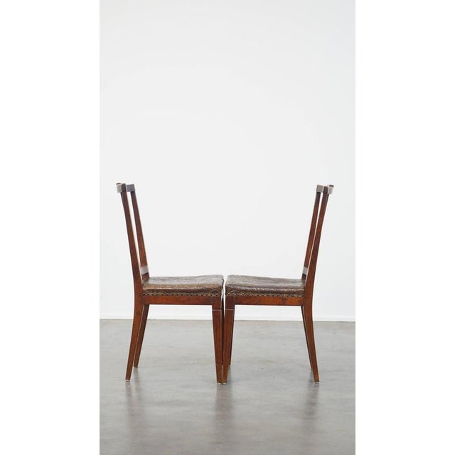 Dutch Leather Dining Room Chairs, Set of 6 For Sale - Image 4 of 18
