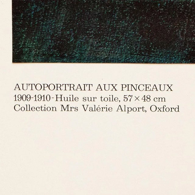 1970s 1972 After Marc Chagall "Self-Portrait With Brushes", Full-Color Parisian Print For Sale - Image 5 of 8