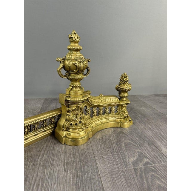 19th Century Late 19th Century Louis XVI Style Gilt Bronze Andirons, Set of 3 For Sale - Image 5 of 8