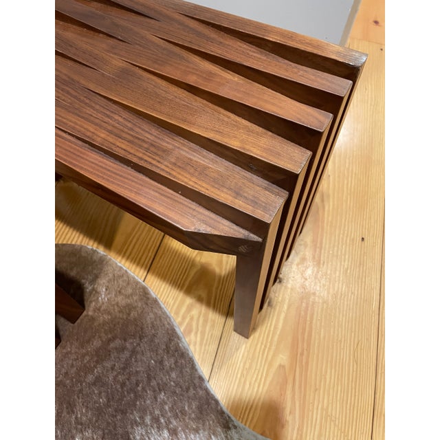 Wood 1970s 10 Vagues Walnut Side Tables - a Pair For Sale - Image 7 of 12