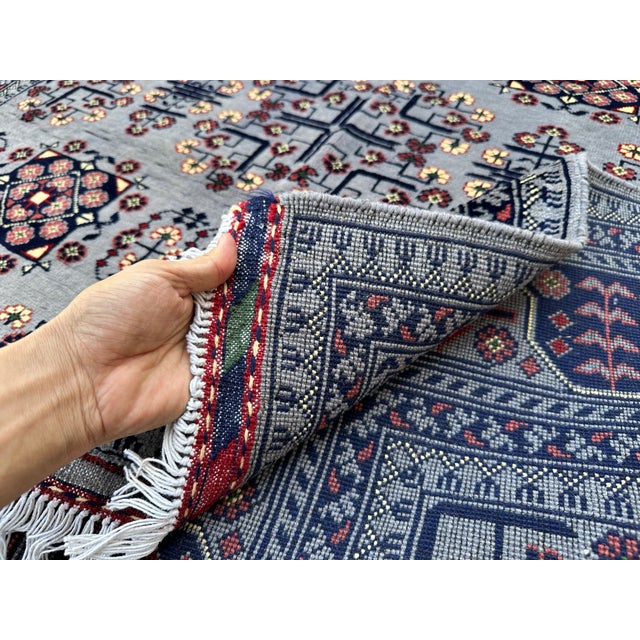Fine Turkmen Khal Mohammadi Rug, Rare Grey Field - 6'5" X 5'0" For Sale - Image 12 of 13