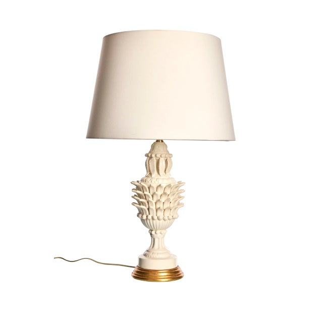 Mid-Century Modern White Ceramic Table Lamp by Bondia for Nordiska Kompaniet, Spain For Sale - Image 3 of 5