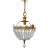 1950s Italian Brass and Crystal Rosettes Rim Basket Chandelier For Sale