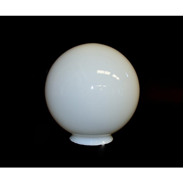 Glass Vintage French White Glass Globe Light Lamp Shade Modern Excellent For Sale - Image 7 of 11