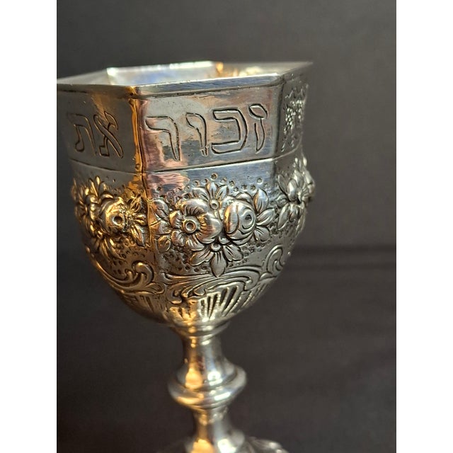 An exquisite late 19th-century Imperial German solid .800 silver Shabbat Kiddush goblet/chalice. Beautifully proportioned...